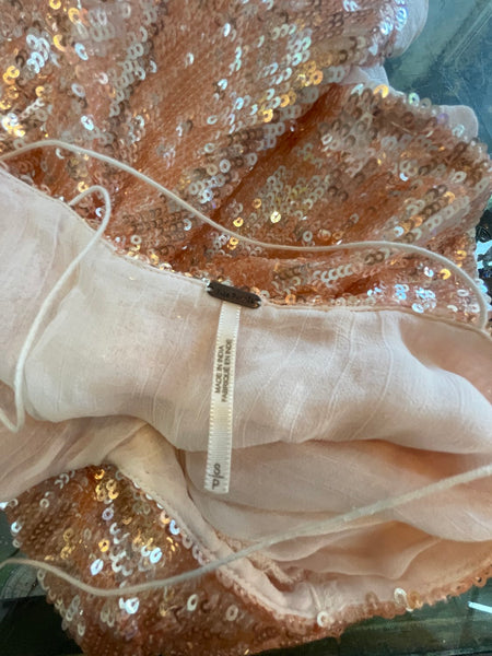 Vintage 90s Free People Sparkly Iridescent Fully Beaded Sequin Fairy Cami Top M