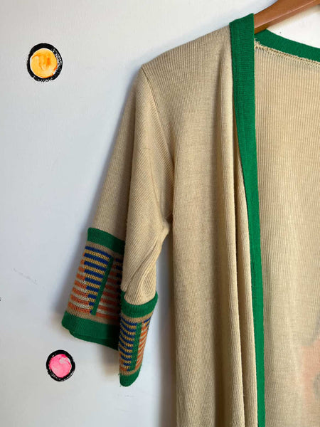 Vintage 70s Groovy Cardigan | Boho Grunge Hippie Sweater | Size S/M