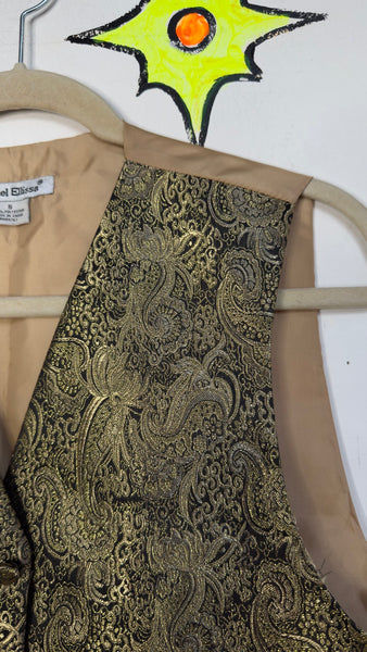 Gold Paisley Vest | Romantic Goth Victorian Revival Steampunk Waistcoat S