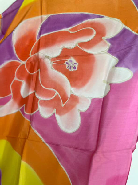 Vintage 70s | Oscar De La Renta MOD Psychedelic Boho Purple Polka Dot Silk Scarf