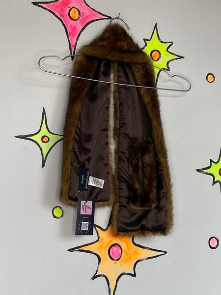 Vegan Fur Stole Old Hollywood Glam Faux Fur Mob Wife Vintage Glamour Shrug
