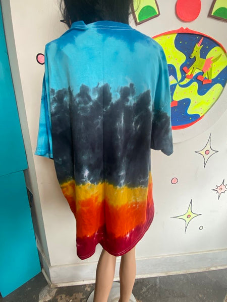 Vintage Led Zeppelin Tie Dye Concert Tee | 90s Boho Grunge Band T-Shirt XL+