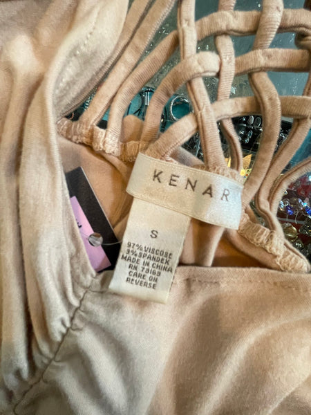 Y2K Beige Tank Top Soft Grunge Boho Fairy Ruched Layering Basic | M