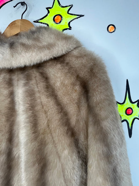 Vintage Fur Stole Cape Old Hollywood Glam Mob Wife 1950s Style