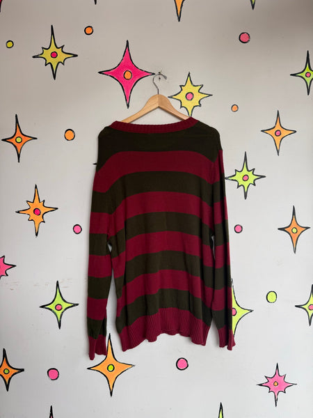 Vintage Freddy Krueger Sweater A Nightmare on Elm Street Horror Movie Knit XL+