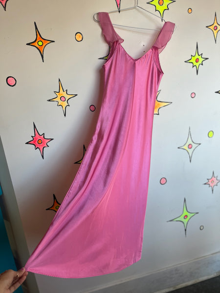 Vintage 90s Y2K Pastel Pink Fairy Grunge Babydoll Slip Dress – Coquette Emo - M