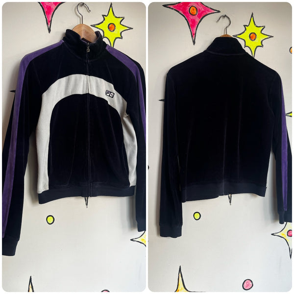 Y2K Early 2000s | Juicy Style Fairy Grunge Rave Fila Velour Hoodie | Small