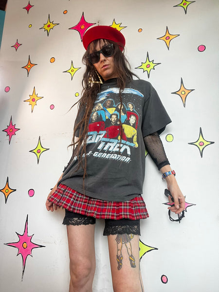 Y2K Red Plaid Mini Skirt Grunge Schoolgirl Skirt Punk Preppy Mall Goth Tartan M