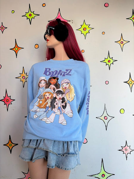 Bratz Doll Pop Art Graphic Sweatshirt Y2K Dollcore Kawaii Pullover | M