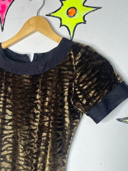 Velvet Tiger Print Bodysuit Stretch Catsuit Catwoman Glam Grunge Cosplay Small