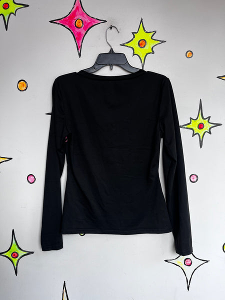 Y2K Grunge Tattoo Print Tee - Fairy Grunge Goth McBling Vintage T Shirt - L