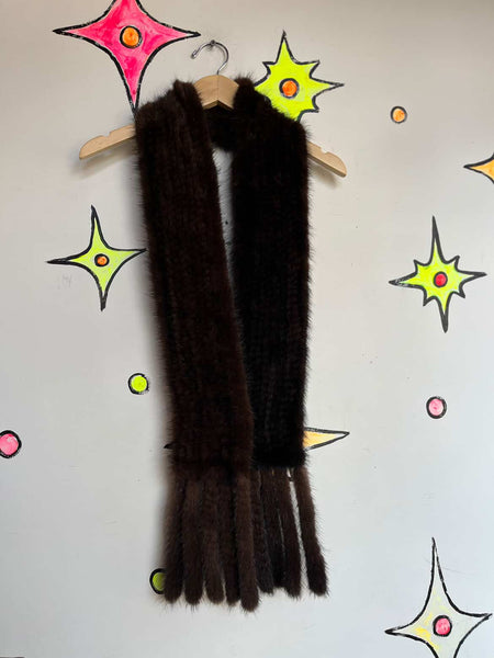 Vintage Hollywood Glam Mob Wife Mink Fur Scarf – 1950s Starlet Style