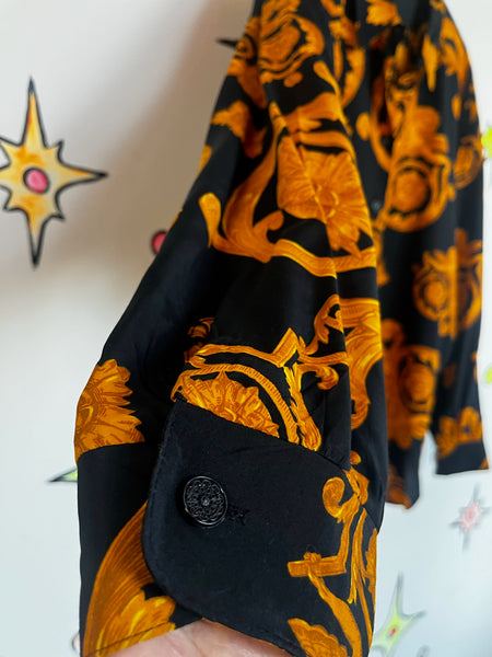 Boho Witchy Scarf Print Oversized Romantic Goth Shirt Dress - Angel Motif - XL+