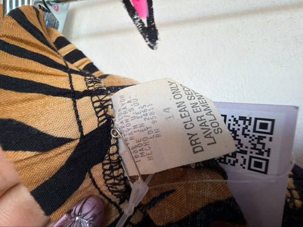 Vintage 80s 90s Tiger Print Maxi Skirt | Animal Print Boho Grunge | Size L