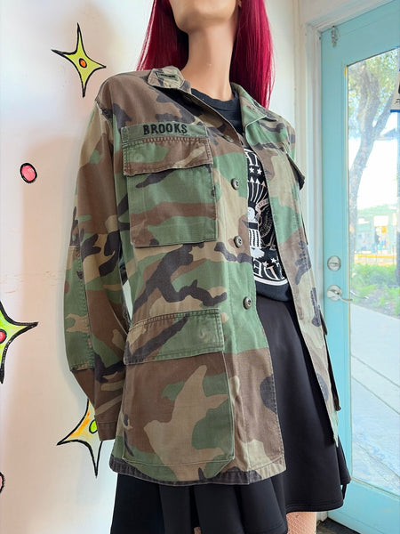 Military Camo Oversized Utility Field Jacket Gorpcore Wasteland Outerwear | S