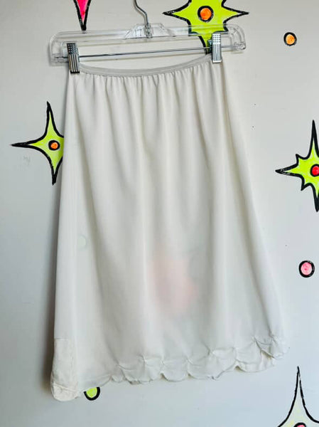 Vintage White Lacey Babydoll Fairy Grunge Half Slip Skirt - Size Small