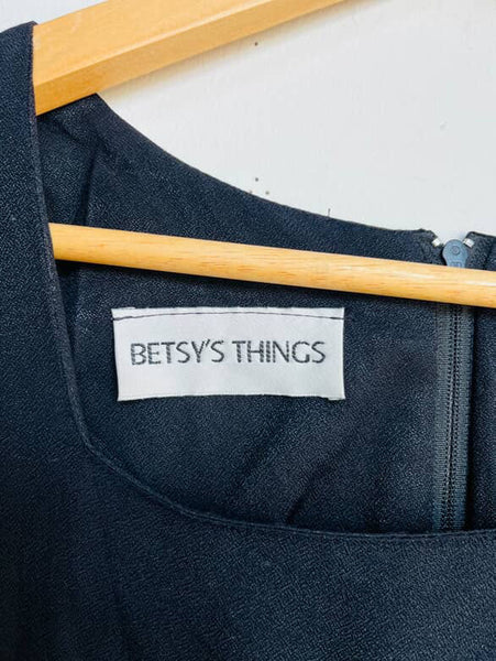 Vintage 90s Goth Fairy Grunge Witchy Boho Minimal Chic Black Long Dress - M/L