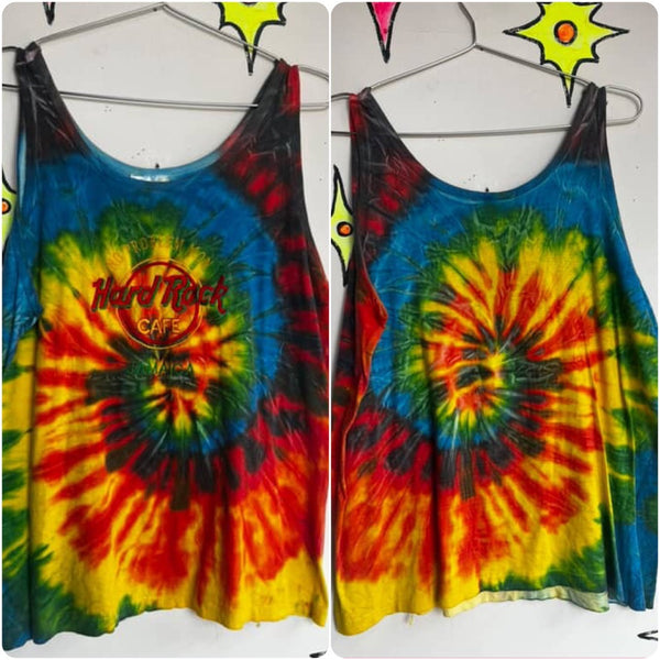 Vintage 80s | Hard Rock Cafe Jamaica Tie Dye Tank Top Sleeveless Shirt