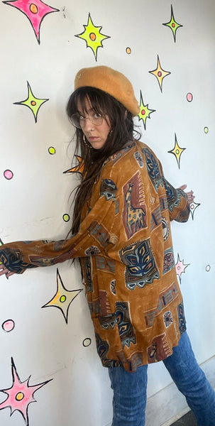 Western Boho Grunge Jacket Open Flowing Long Jacket Vintage Layering Piece XL