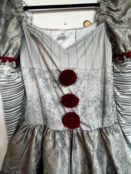 Pennywise Costume IT Clown Dress Horror Cosplay Halloween Outfit - Medium