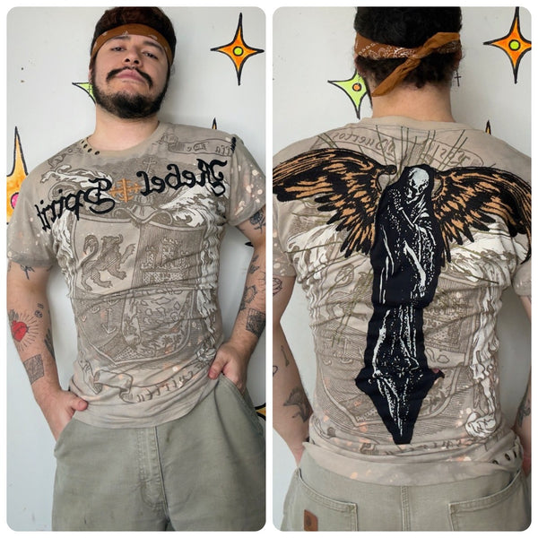 Rebel Spirit Tattoo Print Tee Y2K Indie Sleaze Graphic T Shirt Edgy Streetwear XL