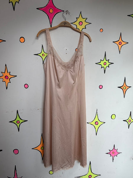 Blush Pink Lace Slip Dress | Balletcore Coquette Romantic Boudoir Lingerie M/L