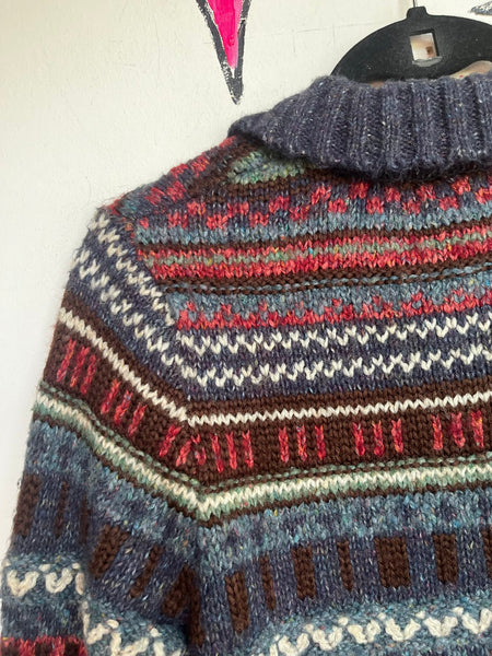 Vintage 90s Chunky Knit Sweater Dressbarn Retro Cozy Grunge Oversized Cardigan M