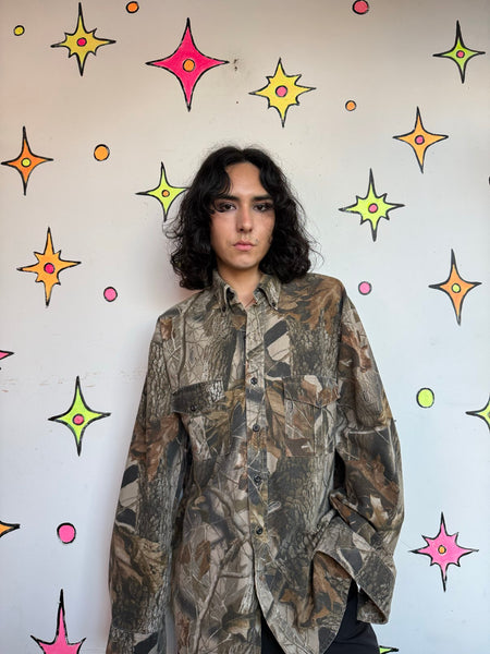Camo Shirt Jacket Gorpcore Grunge Oversized Utility Skater Streetwear | XL