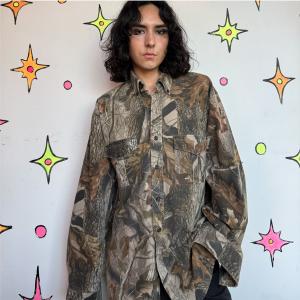 Camo Shirt Jacket Gorpcore Grunge Oversized Utility Skater Streetwear | XL