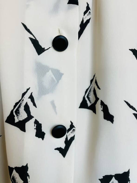 Vintage 70s/80s Boho Grunge Abstract Print Midi Skirt with Pockets – Small