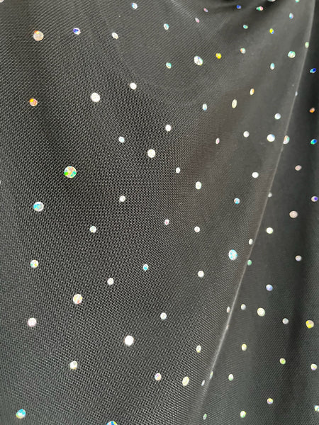 Vintage Y2K Dance Costume ' Black & Silver Glitter Circus Leotard Playsuit - Goth Glam