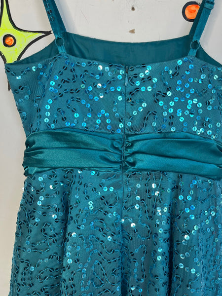 Blue Sequin Party Dress Kawaii Princess Cupcake Fit & Flare Tutu Twirl Dress XS