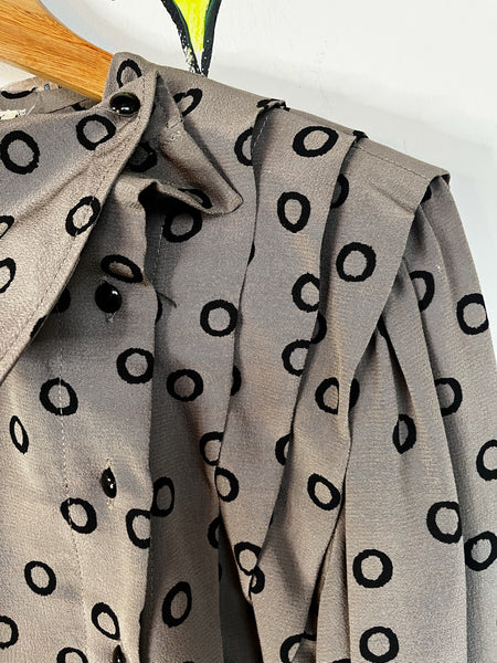 Vintage 1980s Glam Emanuel Ungaro Silk Wearable Art Designer Blouse