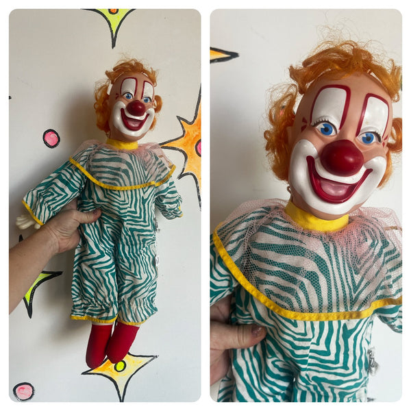 Vintage 1970s | Howdy Doody Clarabell Clown Doll | Creepy Cute