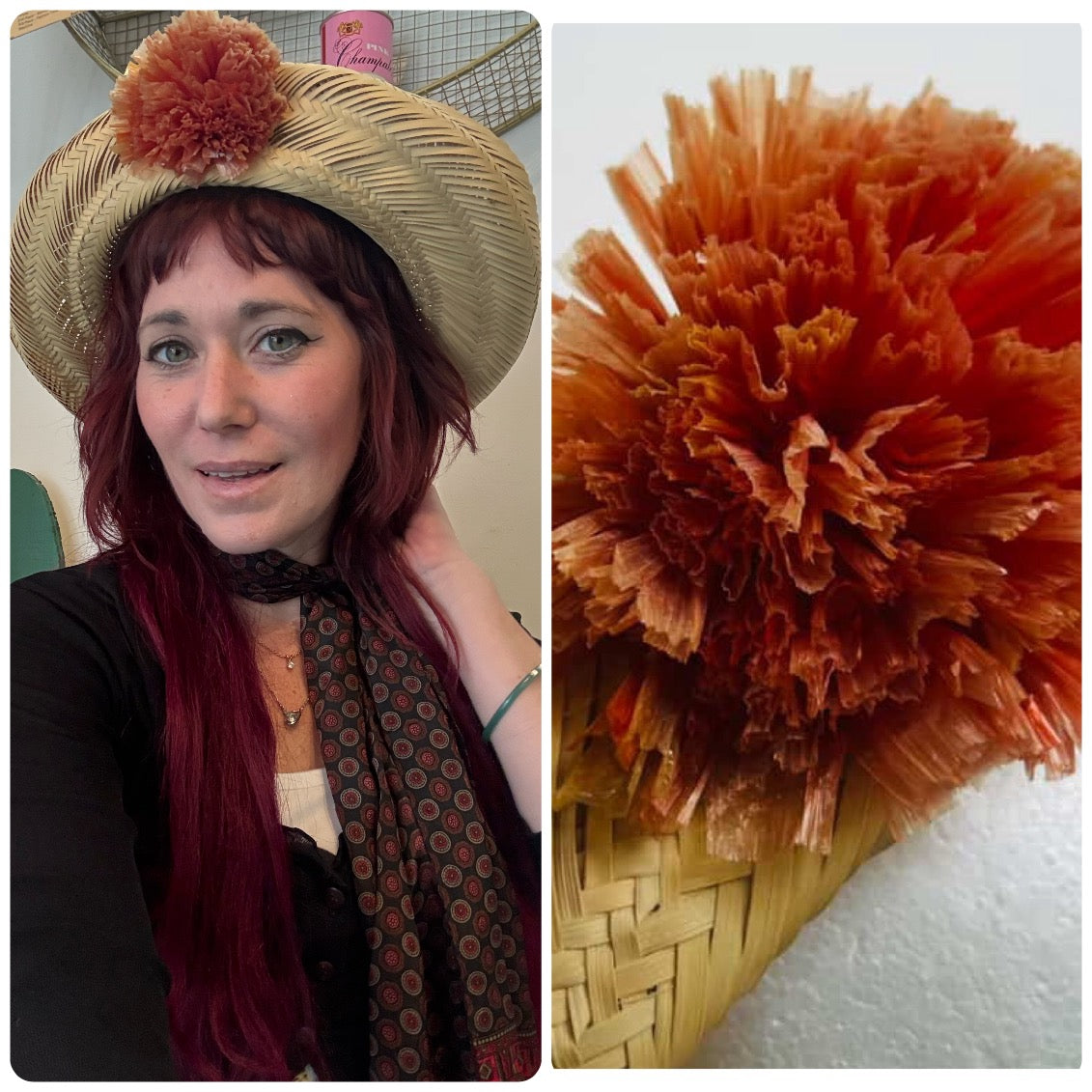 Vintage Exotic Straw Sun Hat Boho Fairy Grunge Festival | Woven Pirate Hat