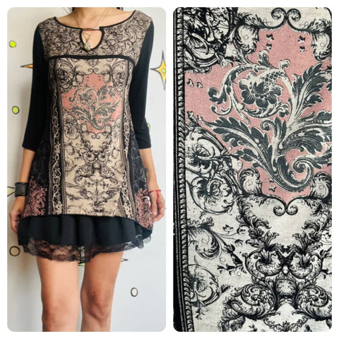 Vintage Y2K Tattoo Print Fairy Grunge Top Indie Sleaze Victorian Goth Revival M