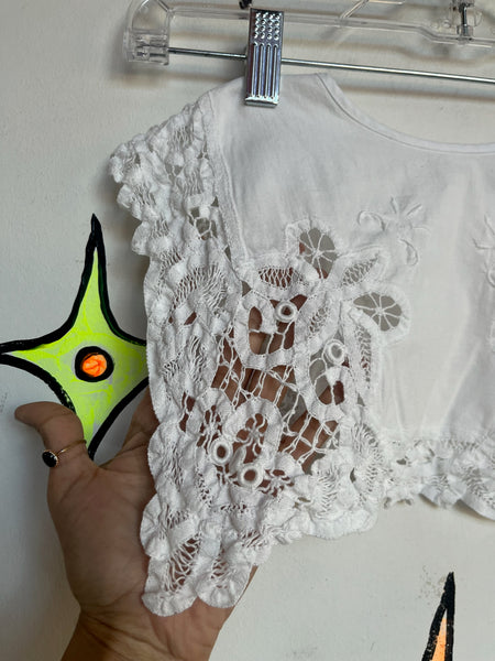 White Square lace Collar | Granny Boho Handmade Clowncore Babydoll Rococo