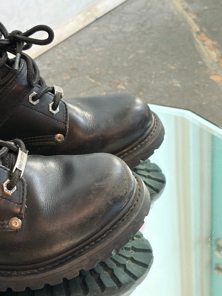 Harley Davidson Motorcycle Boots Vintage Leather Biker Grunge Riding Boots US 7