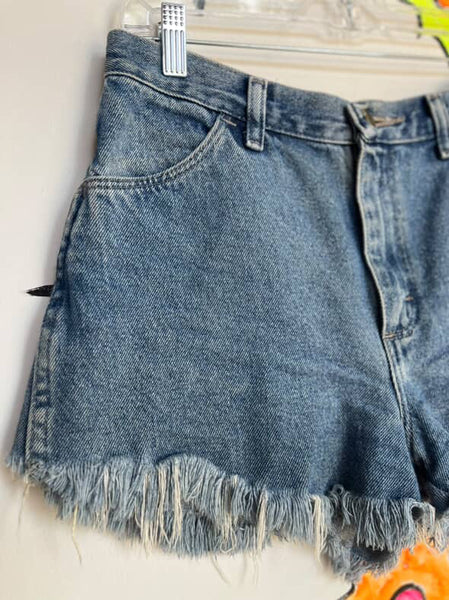 Vintage 90s Grunge Denim Cut Off Shorts - Mid Rise Jean Shorts 32" Waist