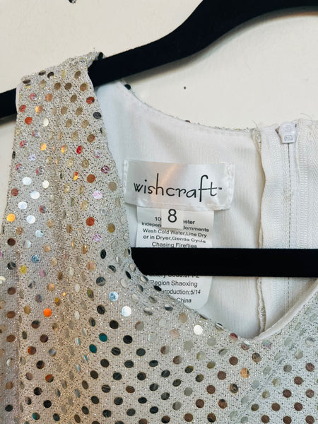 Vintage Metallic Silver Flapper Disco Party Dress – 1920s-Inspired Glam – XS/S