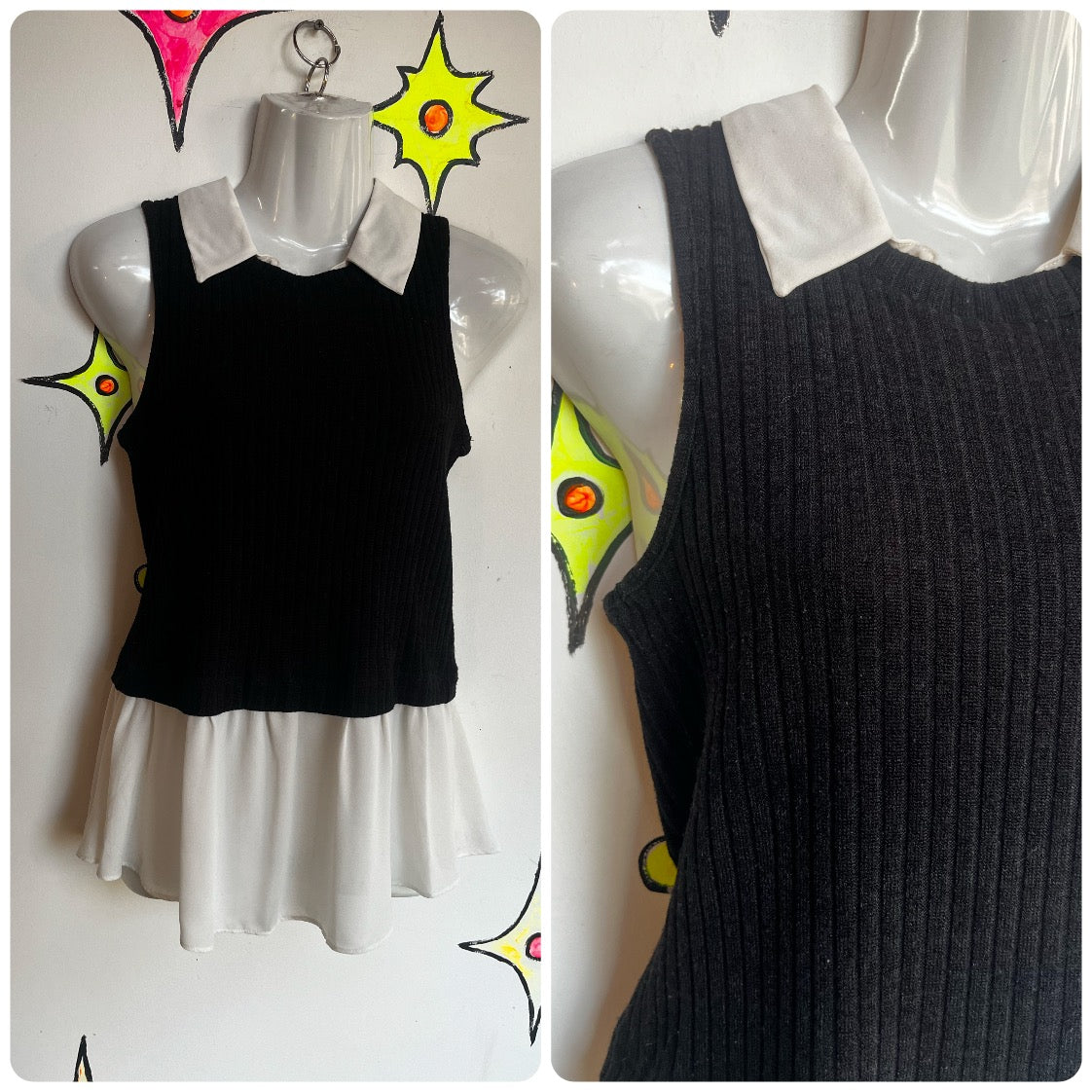 Vintage Y2K 2000s | Preppy Mall Goth Indie Sleaze Fairy Grunge Top | Small