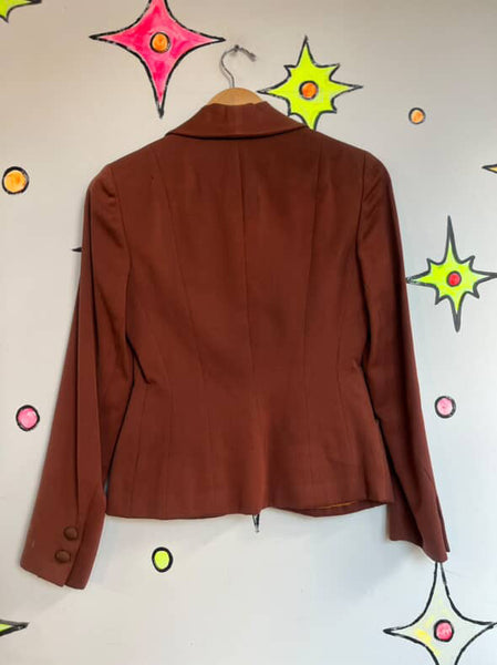 Vintage 1940s Earth Tones Embellished Beaded Blazer Vintage Juniors XS