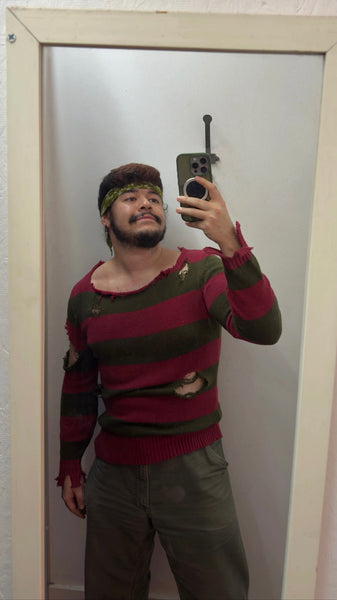 Freddy Krueger Distressed Sweater - Nightmare on Elm Street Costume S/M