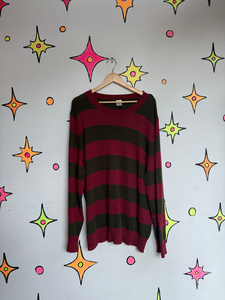 Vintage Freddy Krueger Sweater A Nightmare on Elm Street Horror Movie Knit XL+