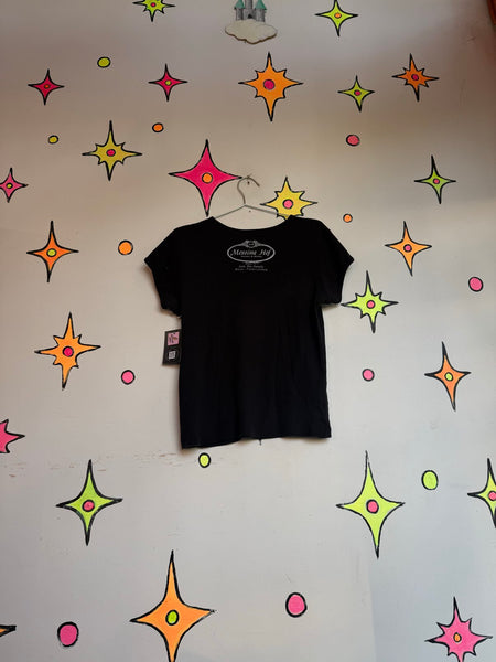 “Polly Wants Wine” Baby Tee Y2K Rhinestone Graphic Novelty Whimsy Goth T-Shirt S