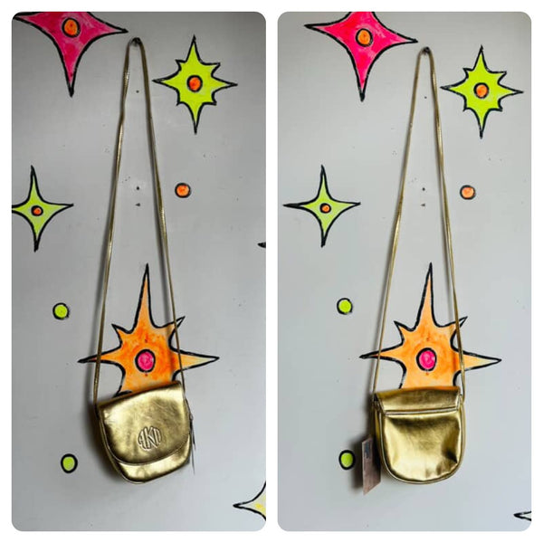 Vintage 80s 90s | Abstract Blue Leather Punk Wearable Art Bag Crossbody Purse