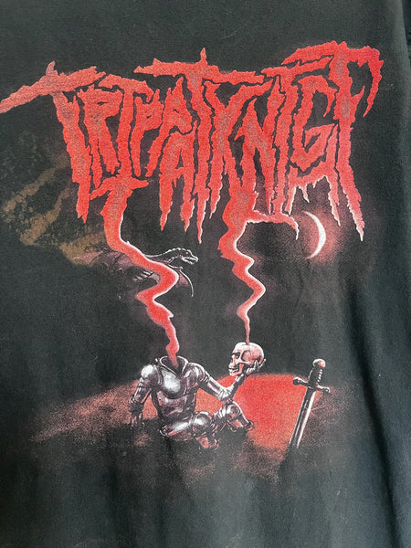 Black Red Metal Band Tee Goth Grunge Concert T Shirt Distressed Graphic Shirt L