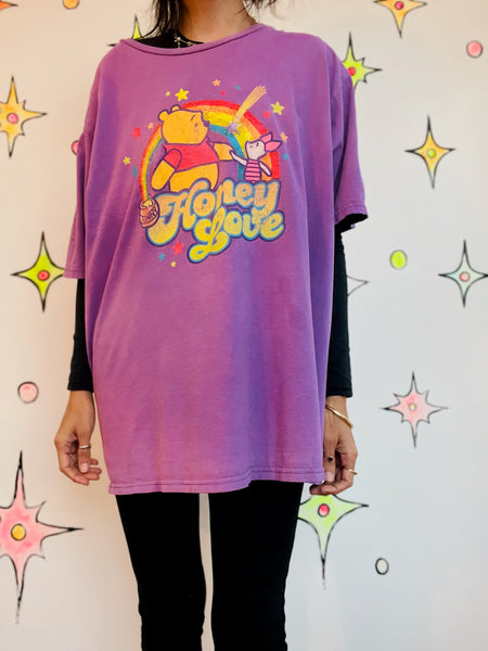 90s Y2K Honey Love Winnie the Pooh Graphic Tee – Oversized Grunge T-Shirt XL