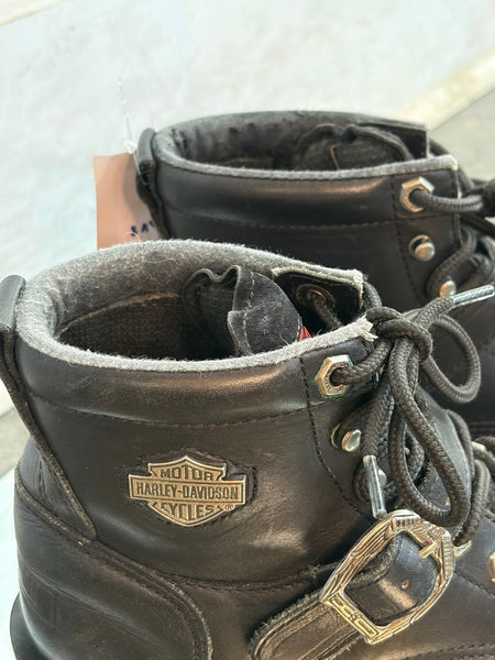 Harley Davidson Motorcycle Boots Vintage Leather Biker Grunge Riding Boots US 7