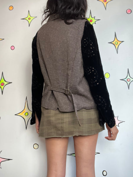 Vintage Y2K Suit Vest | Fairy Grunge Emo Indie Sleaze Layering Top | NWT Size L